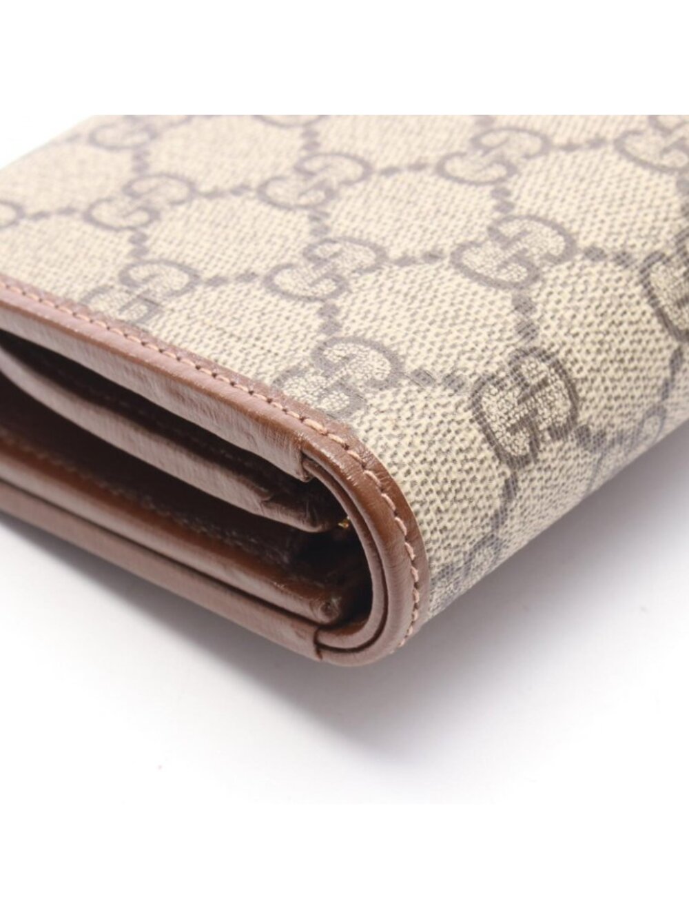Gucci Bifold Wallet Horsebit GG Supreme Beige Brown Leather Compact - Picture 6 of 7